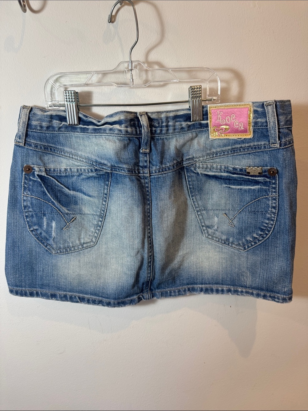 Light Wash Denim Mini Skirt - Blue